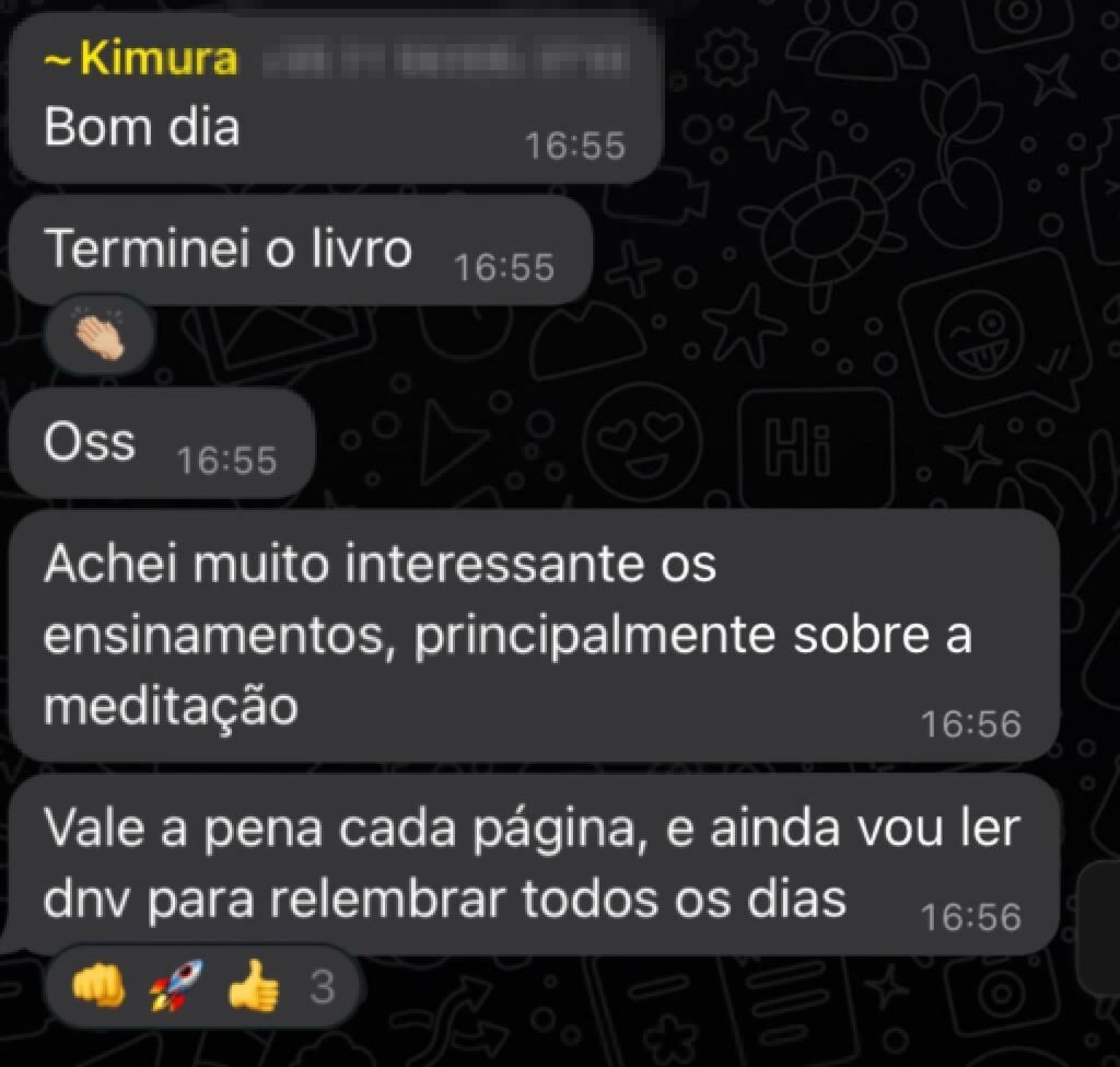 Depoimento de leitor no WhatsApp